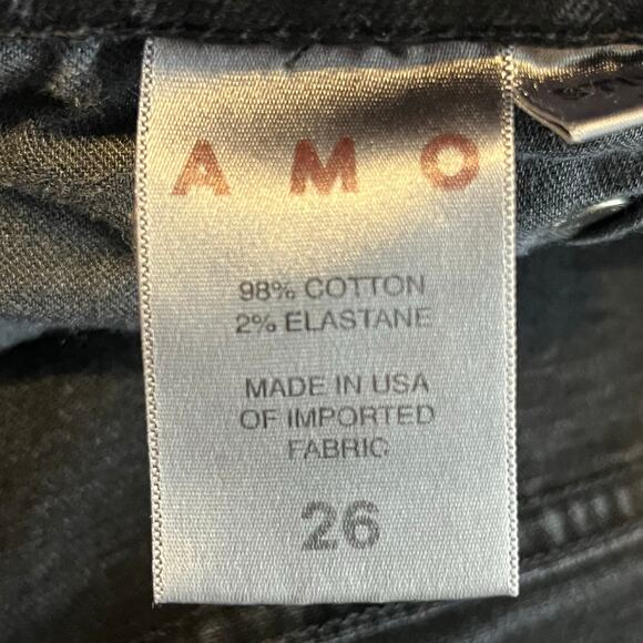 AMO Stix Crop Black Magic Color Jeans Raw Hem Size 26 - Picture 6 of 9